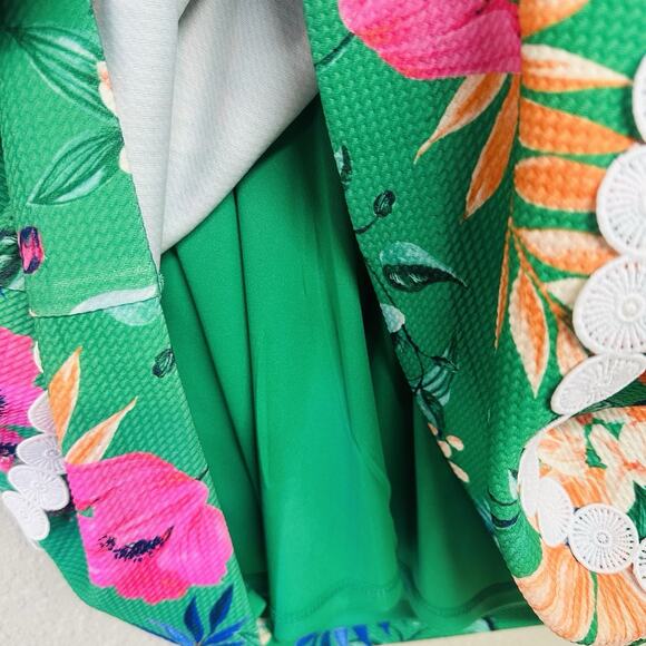 Eliza J Sleeveless Floral Embroidered Lace Trim A-Line Sheath dress Size 14 NWOT - Picture 12 of 12